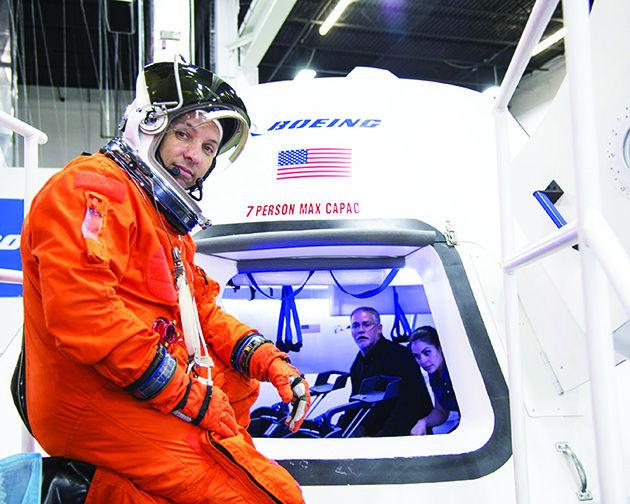Provided
Astronaut Randy Bresnik prepares to enter Boeing’s CST-100 spacecraft to check how much working room the occupants will have on a future mission.