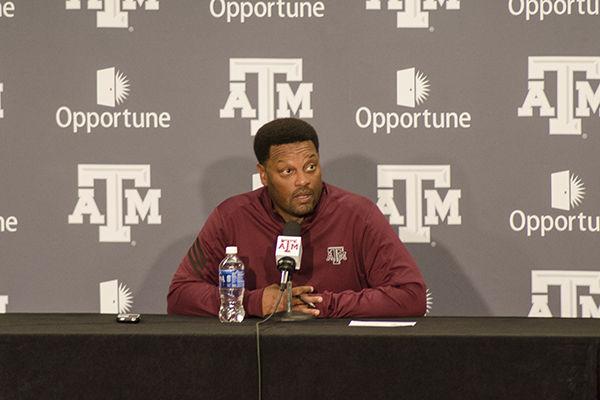 Ateesh Tiwari — THE BATTALION
Texas A&M head coach, Kevin Sumlin speaks at a press conference on Tuesday. 
