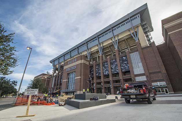 Photo by Tanner Garza
Eighteen million pounds of steel and 40,000 cubic yards of concrete have been added to Kyle Field in Phase I of construction. 
 