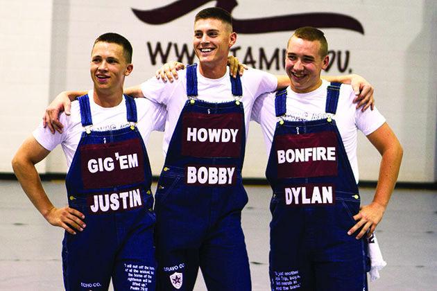 PROVIDED
(From left) Justin Schwartz, Bobby Macko and Dylan Mann are junior yell leaders Texas A&M at Galveston.