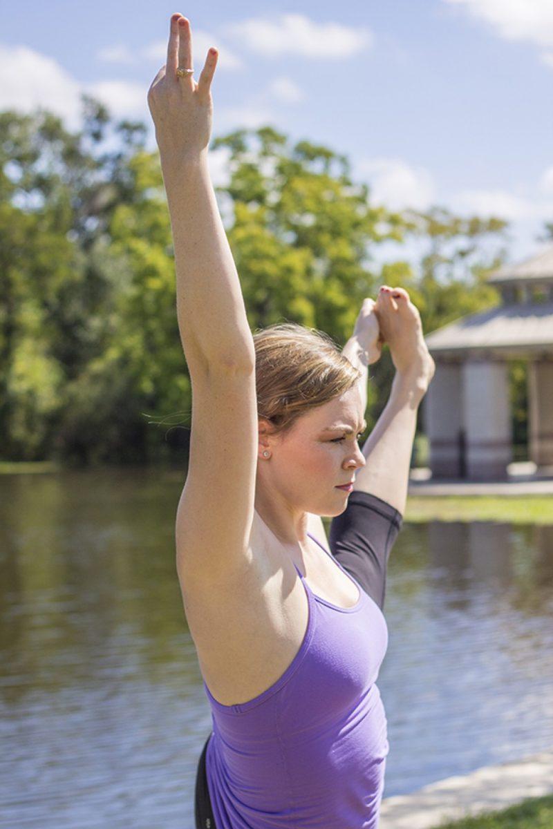 Shelby Knowles — THE BATTALIONJenn Boone, renewable resources senior, teaches yoga at Yoga Pod.