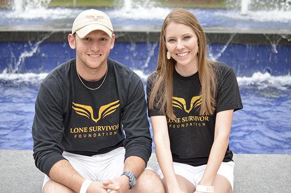 Photo by Niketa Redkar
Biomedical sciences junior Garhett Wyatt and biomedical sciences  sophomore Brooke Ferguson work to provide support and healing for  soldiers as part of the A&M chapter of Lone Survivor.