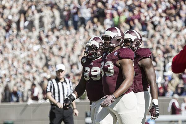 Alonzo Williams recovered a fumble against Auburn that clinched the win for A&amp;M.
Photo by Brian Johnson