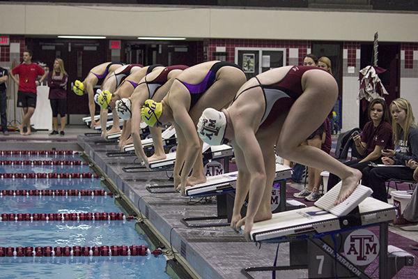 Allison Bradshaw — THE BATTALION
The women’s swim team claimed a 166-128 victory over LSU on Saturday.
