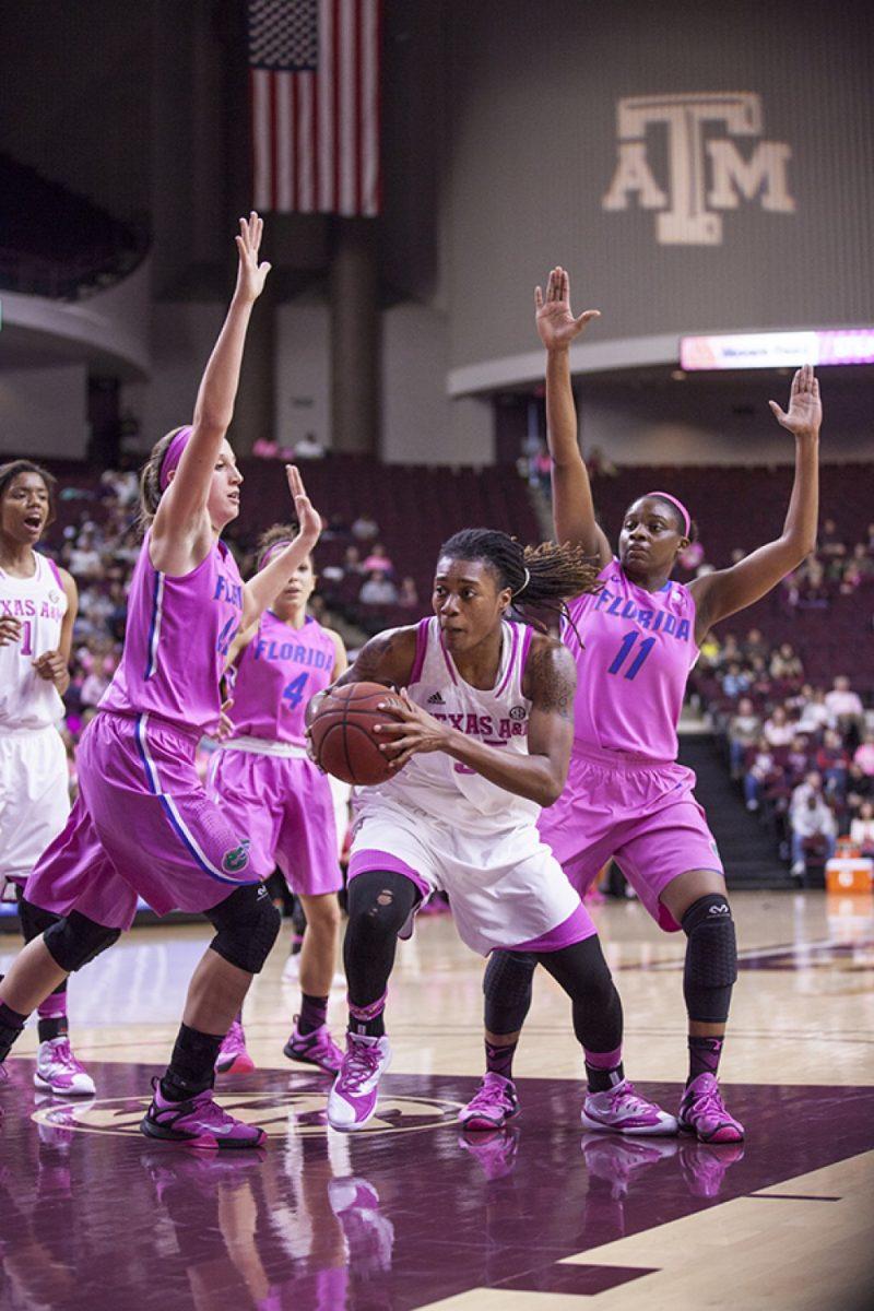Vanessa Peña — THE BATTALIONSenior forward Achiri Ade scored 10 points during the A&M victory against Florida at Reed Arena Sunday.