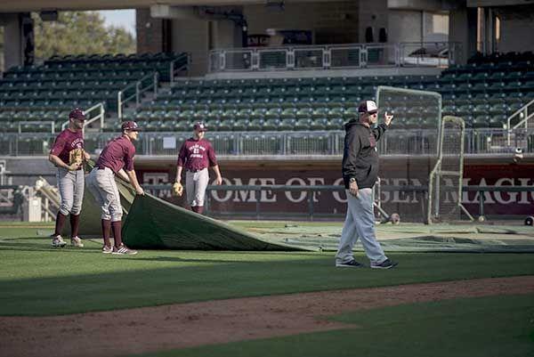 Photo by Tanner Garza
Head coach Ray Childress and his team prepare for practice Thursday before Friday’s Opening Day.
 