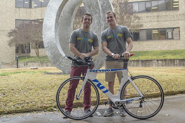 Timothy Lai — THE BATTALION
Economics junior Brandon Loughridge and environmental design junior Tyler Blanton are training for an Ironman in honor of their friend diagnosed with MS.