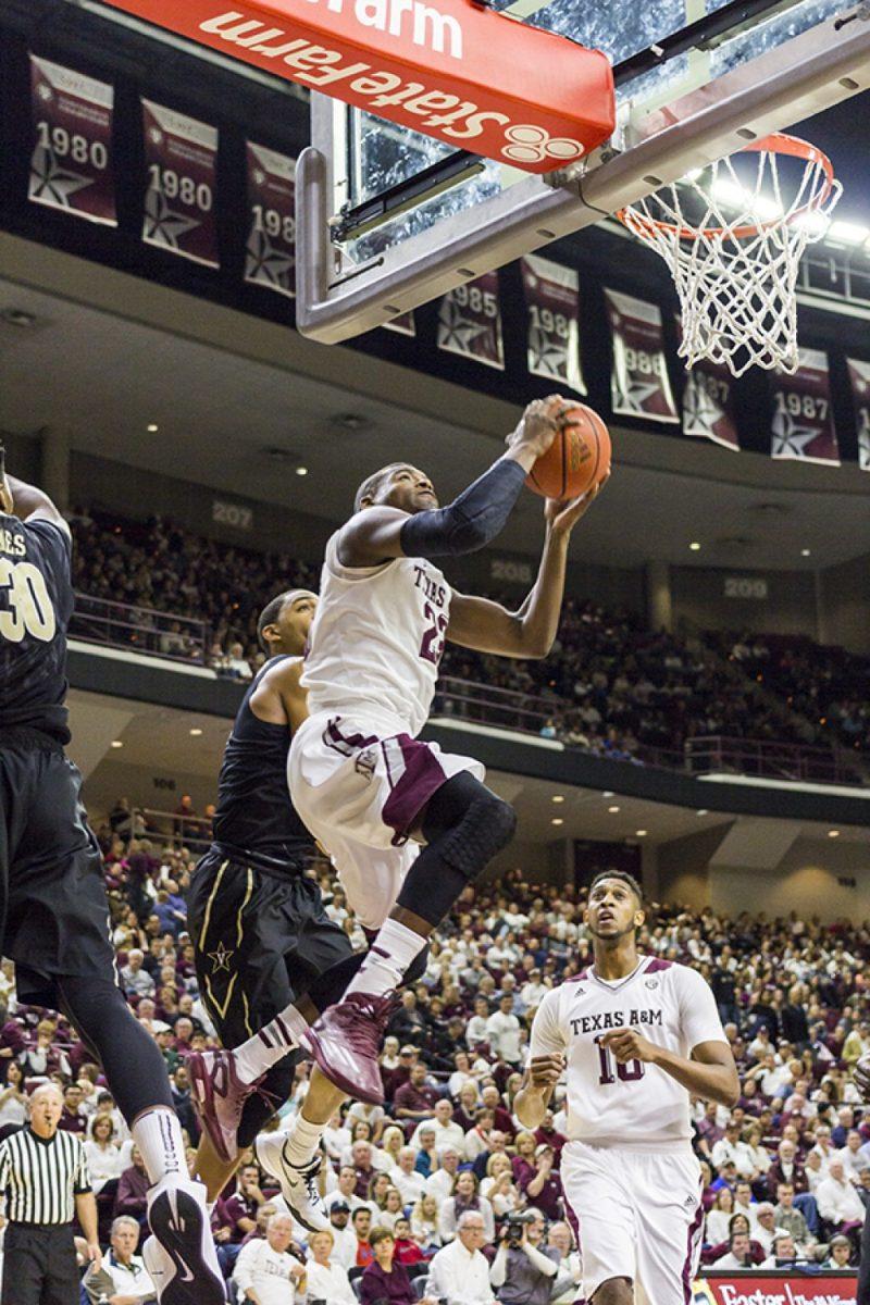 Cody Franklin — THE BATTALIONJunior Danuel House goes for the layup in the Aggies’ last win against Vanderbilt.