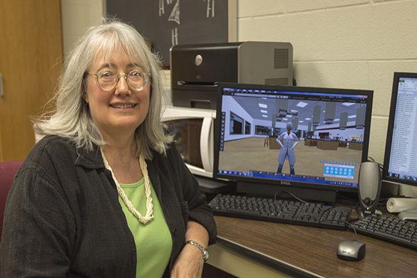 Wendy Keeney-Kennicutt conducts a virtual Chemistry 101 class using the 3D computer program called Second Life.
