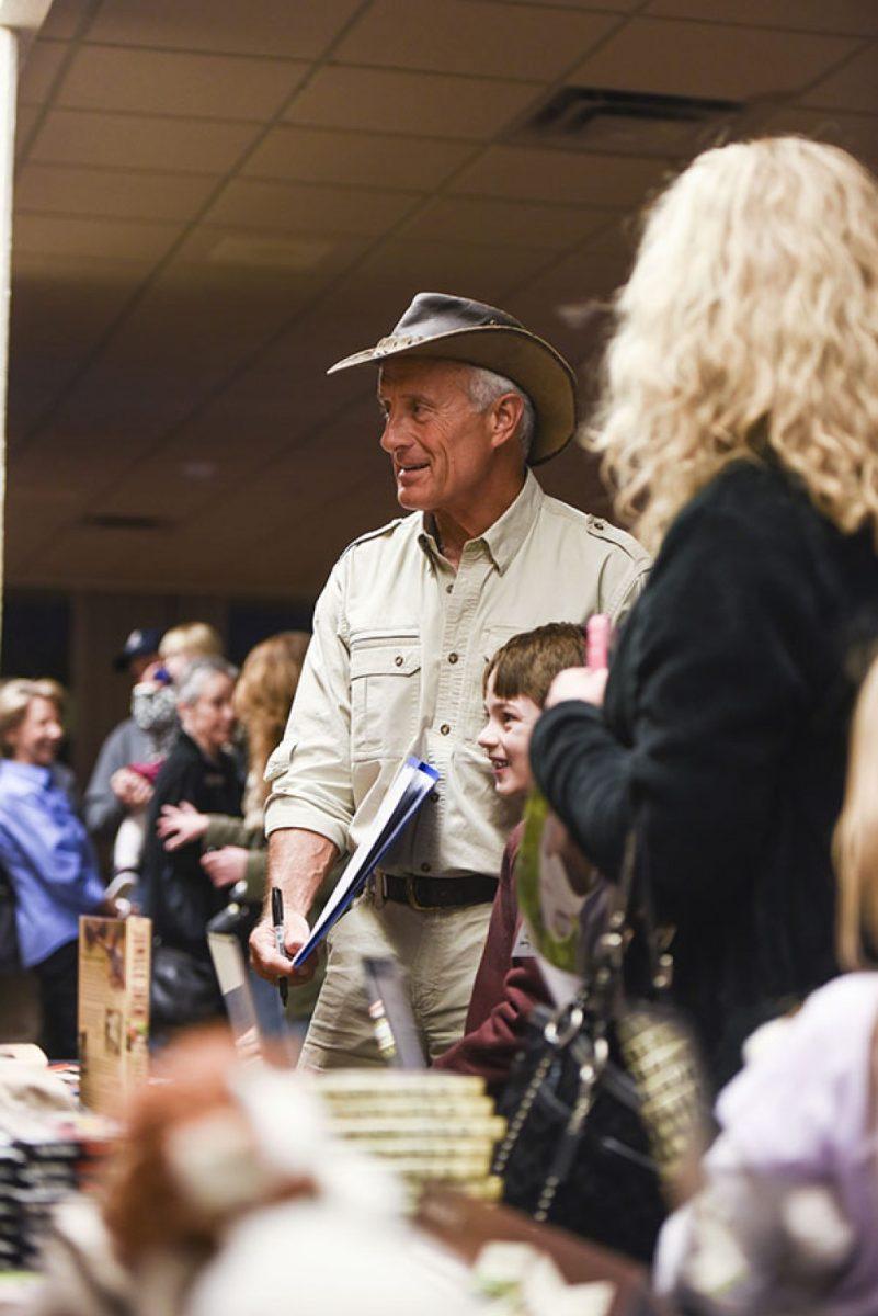 Photo By: Allison BradshawJack “Jungle Jack” Hanna hosts a meet and greet before his “Into the Wild Live!” show Saturday in Rudder Auditorium.