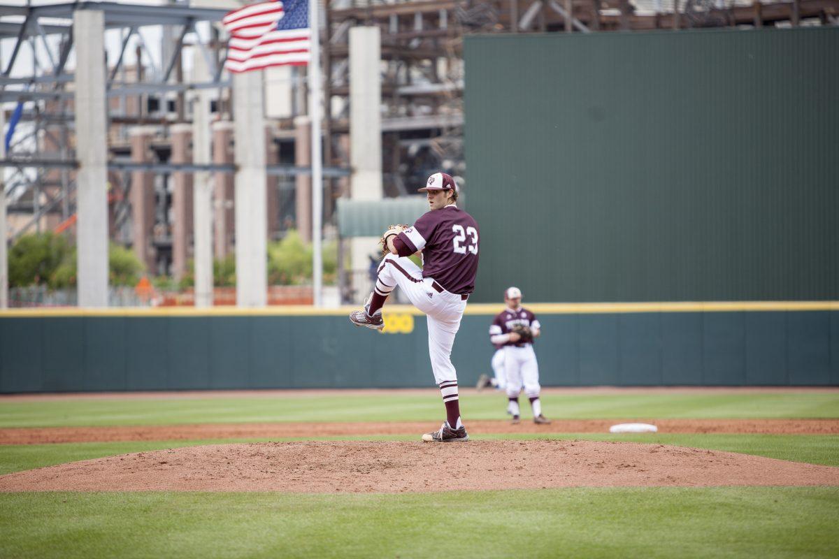 Turner Larkins will make his 12th start of the season against Texas State and is second on the team with 46 strikeouts.