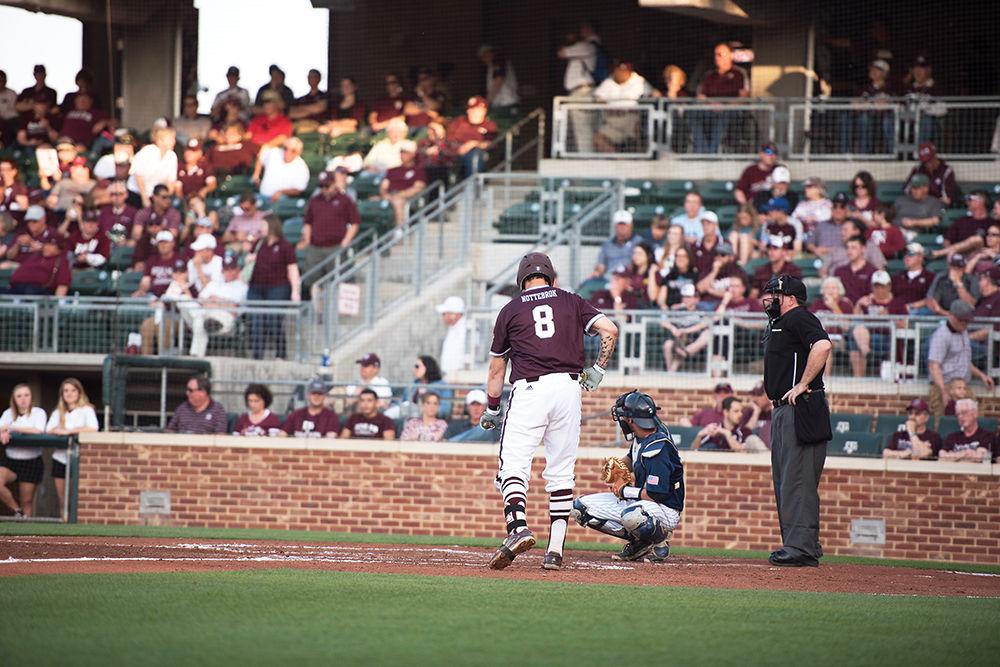 Logan Nottebrok steps up to the plate during the weekend series win over Mississippi State.