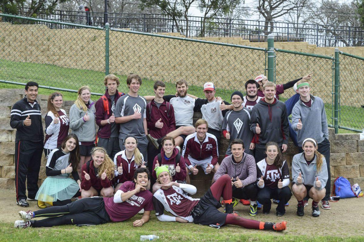 Members of the Quidditch team pose for a team photo.