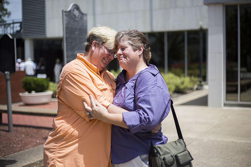 Teresa and Dru Denae were the fourth same-sex couple to receive their marriage license in Brazos County