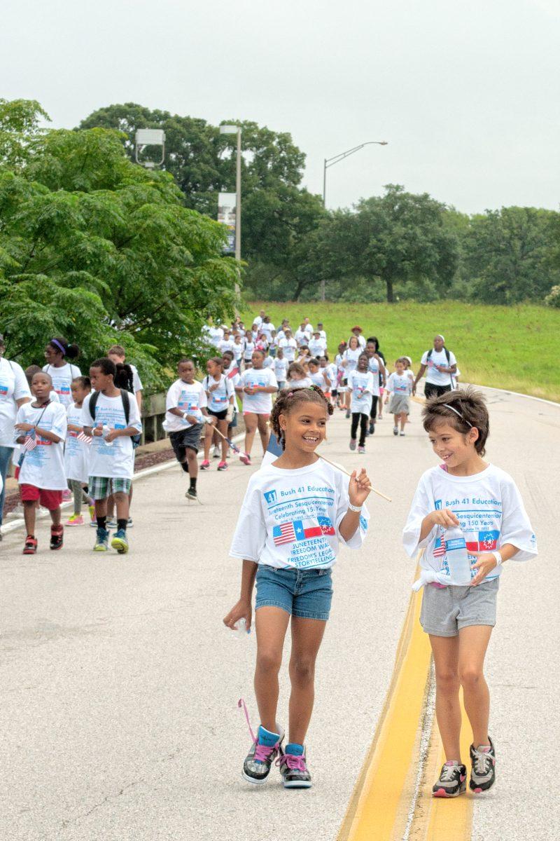 Friends were made at the Juneteenth Freedom Walk today, which ended at the George Bush Library. 