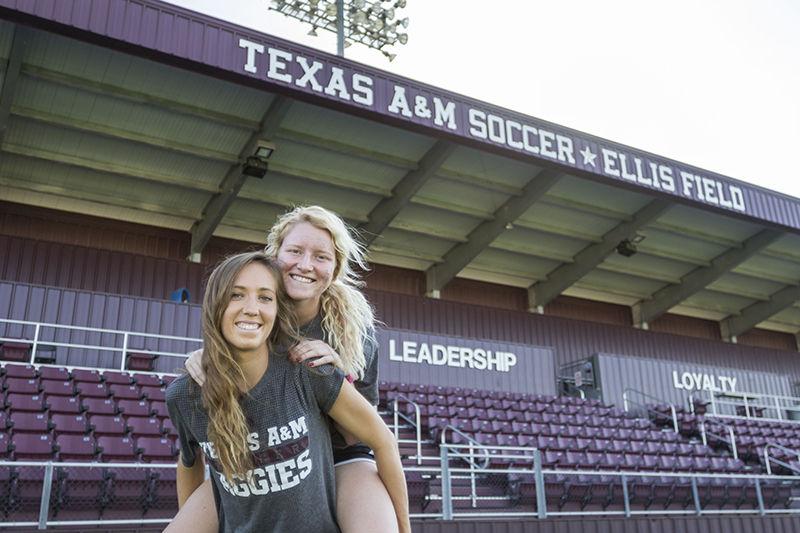 Seniors+Janae+Cousineau+and+Karlie+Mueller+are+excited+to+be+starting+their+final+season+at+Texas+A%26amp%3BM.%26%23160%3B