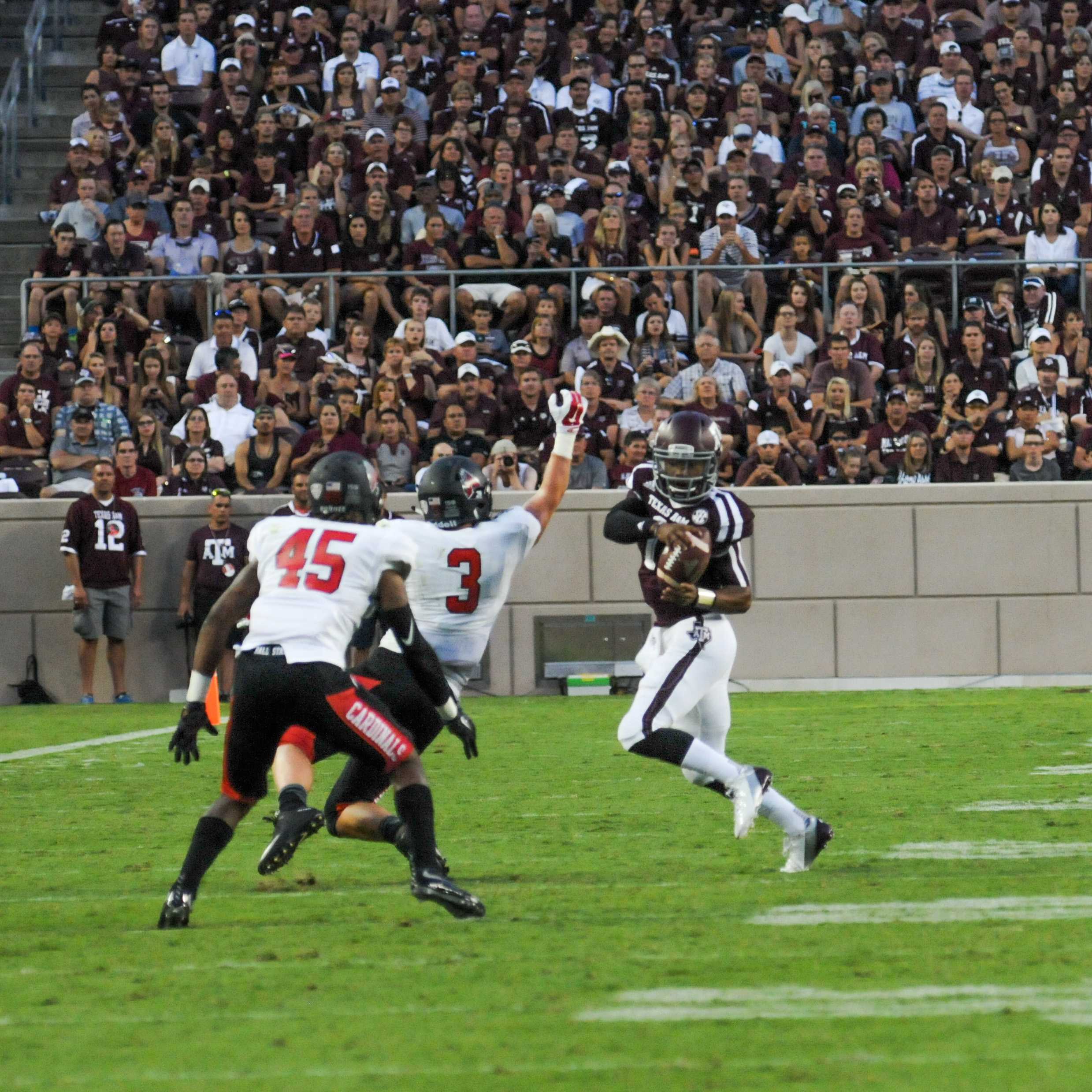 Explosive first half guides A&M to 56-23 win over Ball State