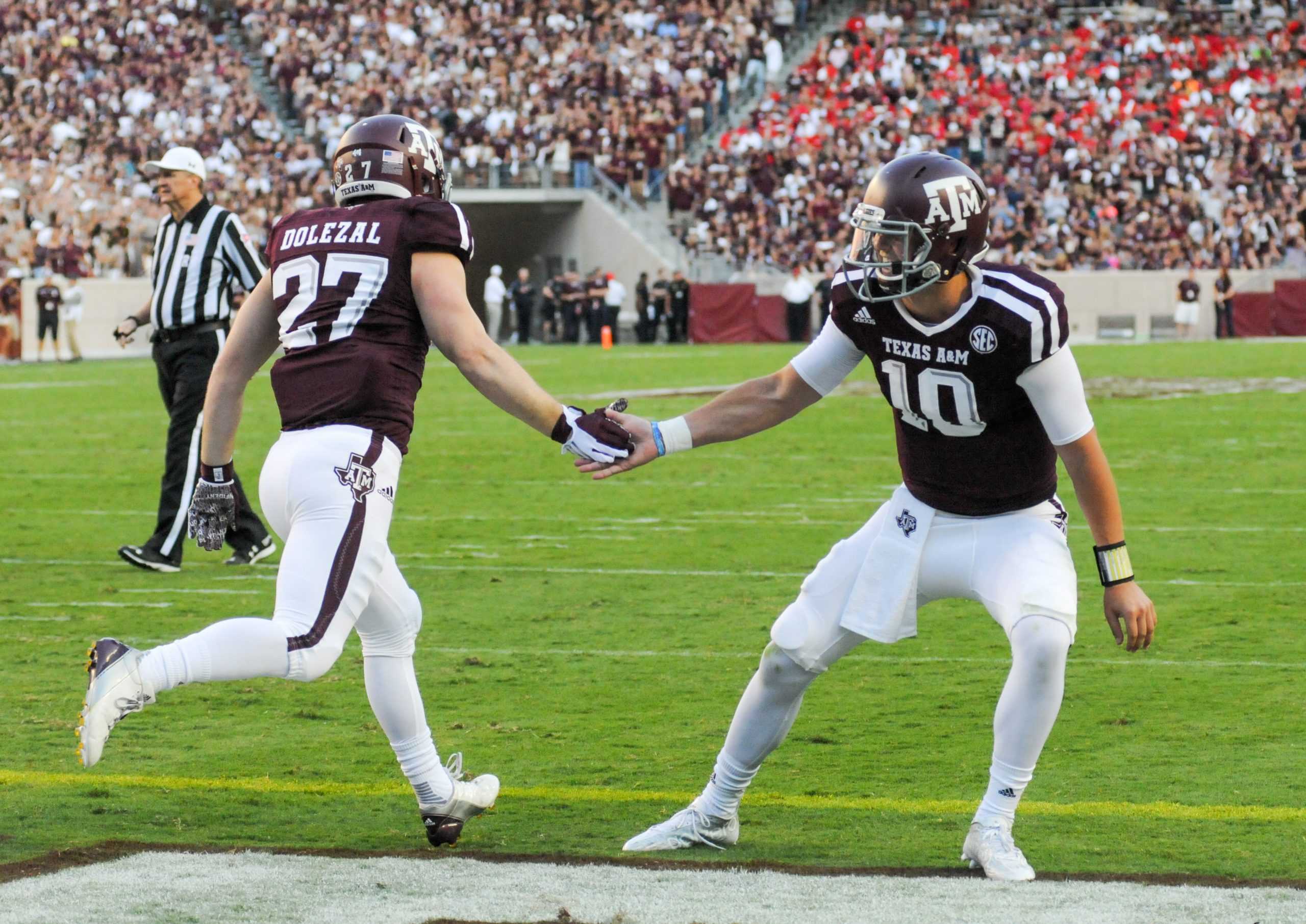 Explosive first half guides A&M to 56-23 win over Ball State