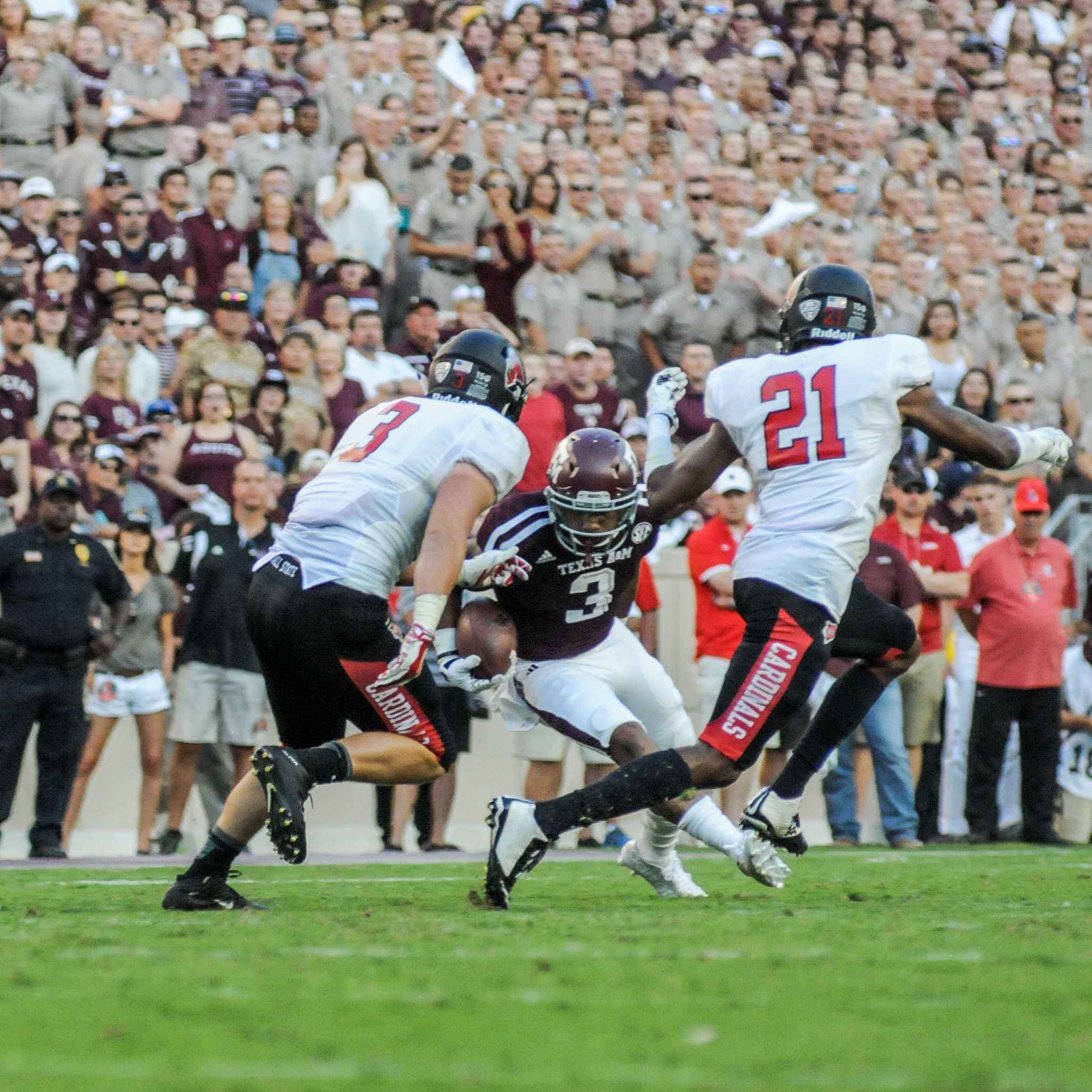 Explosive first half guides A&M to 56-23 win over Ball State