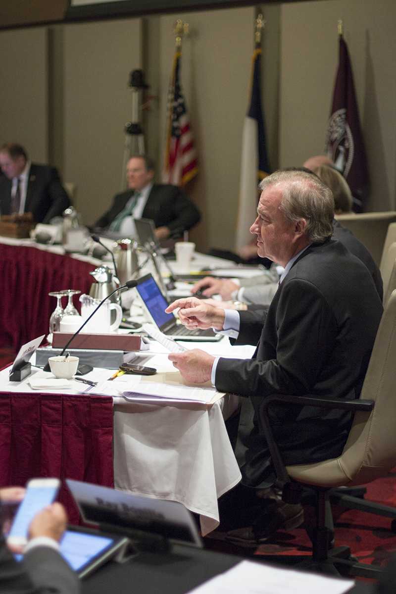 <p>Chancellor Sharp speaks at a Board of Regents meeting in April.</p>