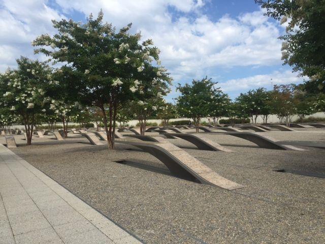 The benches face towards the pentagon or where Flight 77 disappeared.&#160;