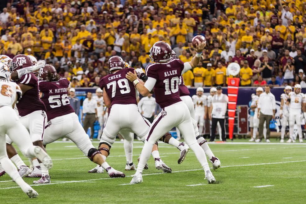 Two touchdowns from Kirk surge Aggies to 38-17 upset over Sun Devils