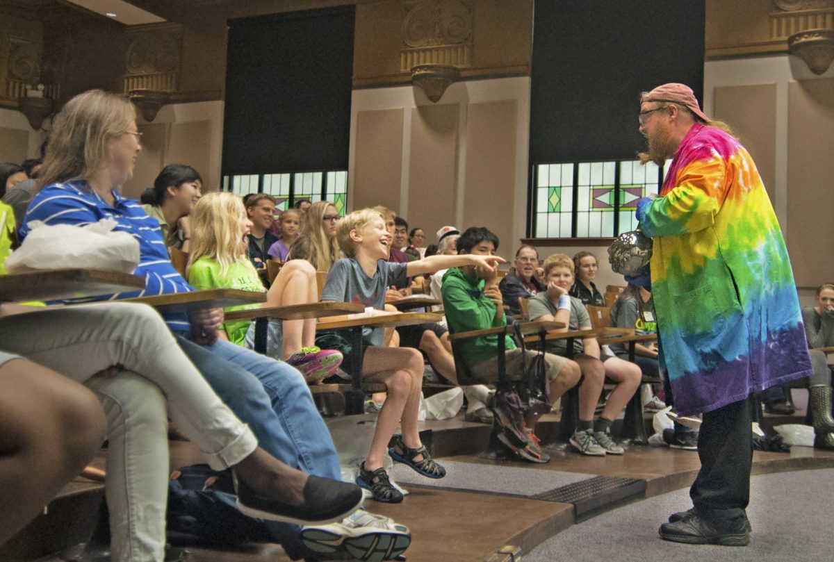 Dr. James Pennington impressed and entertained the children that attended the Chemistry Open House.