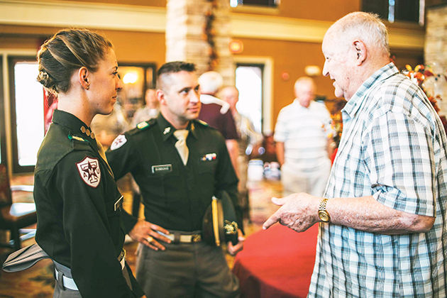 Corps+of+Cadets+Visits+a+Watercrest+at+Bryan+retirement+community