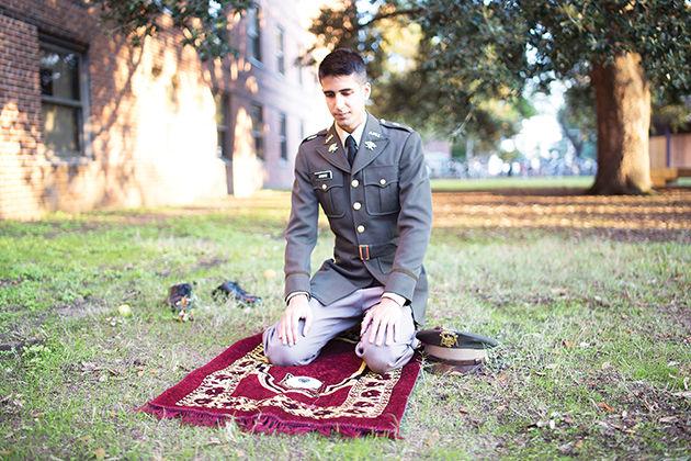 Sophomore cadet Muhammad Usama Ahmad is a practicing Muslim in the corps.