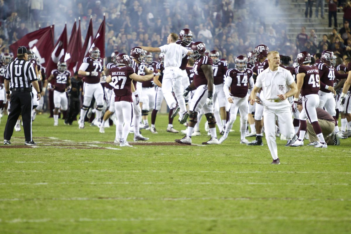 Aggies running out for their last home game.&#160;