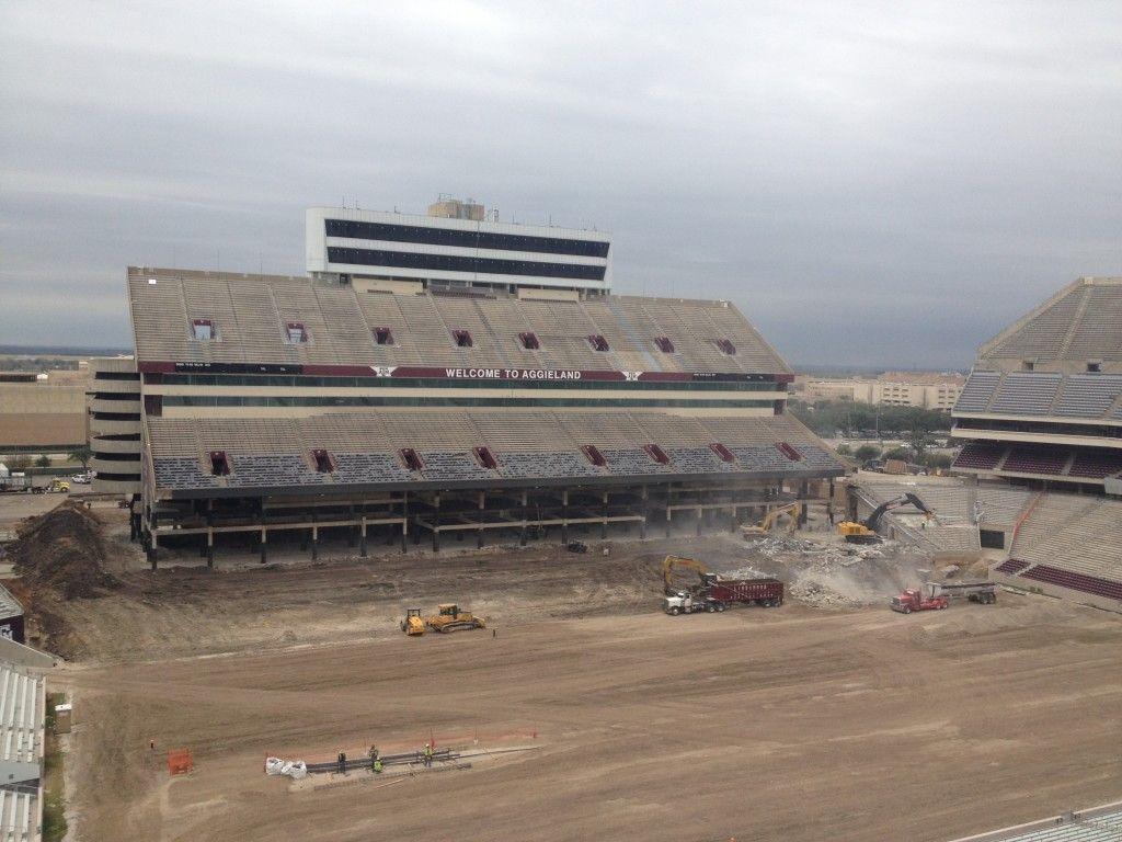 The west side of Kyle Field will be imploded at 8 a.m. on Sunday.
