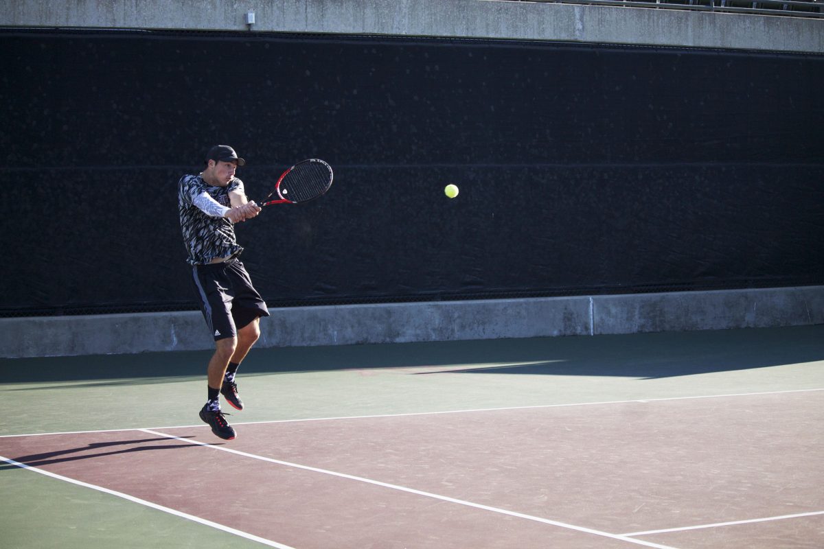 <p>Shane Vinsant was critical to the Aggies men's tennis success over the weekend.</p>