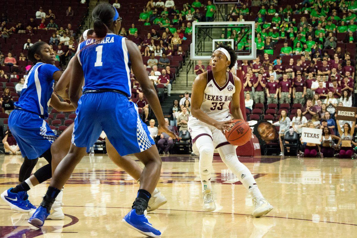 Senior Courtney Walker led the Aggies with 16 points in her final regular season game.