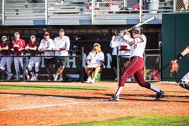 Sophomore Kristen Cuyos hit three home runs, including two grand slams, in this past weekend&#8217;s Texas A&amp;M Invitational.