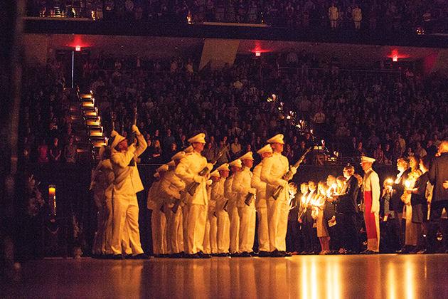 The Ross Volunteers give a 21-gun salute at last years Muster held in Reed Arena.