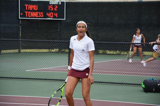 Aggie women's tennis fell to Georgia on Sunday.