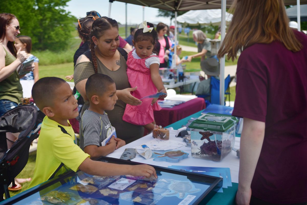 The Earth Day event brought out some very inquisitive kids.&#160;