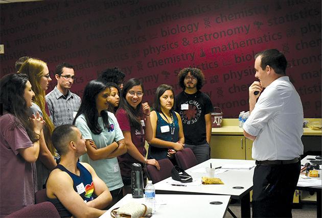 Science research scholars meet for first semester orientation.