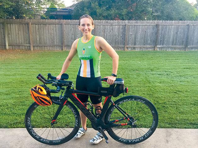 A&M professor Kati Stoddard competed in the Ironman Maryland Saturday with the goal of raising money to help refugees in Europe.