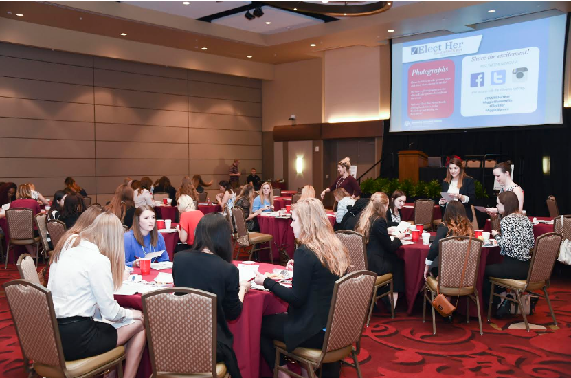 Attendees at the 2016 Elect Her workshop sharpened their campaign skills, listened to local speakers and looked at research on women in government.