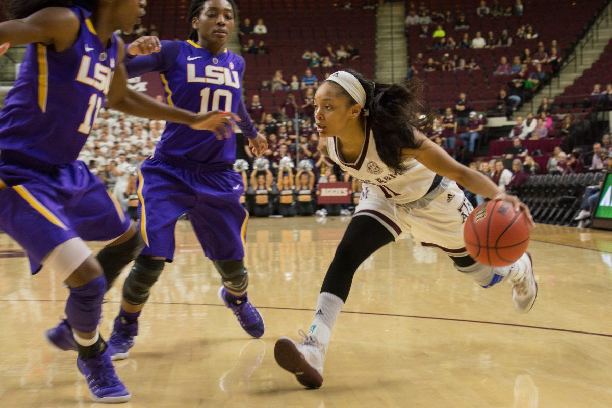Senior guard Curtyce Knox led the Aggies with 20 points in their 71-61 loss to Mississippi State. It marked the third time this season she has scored at least 20 points. 