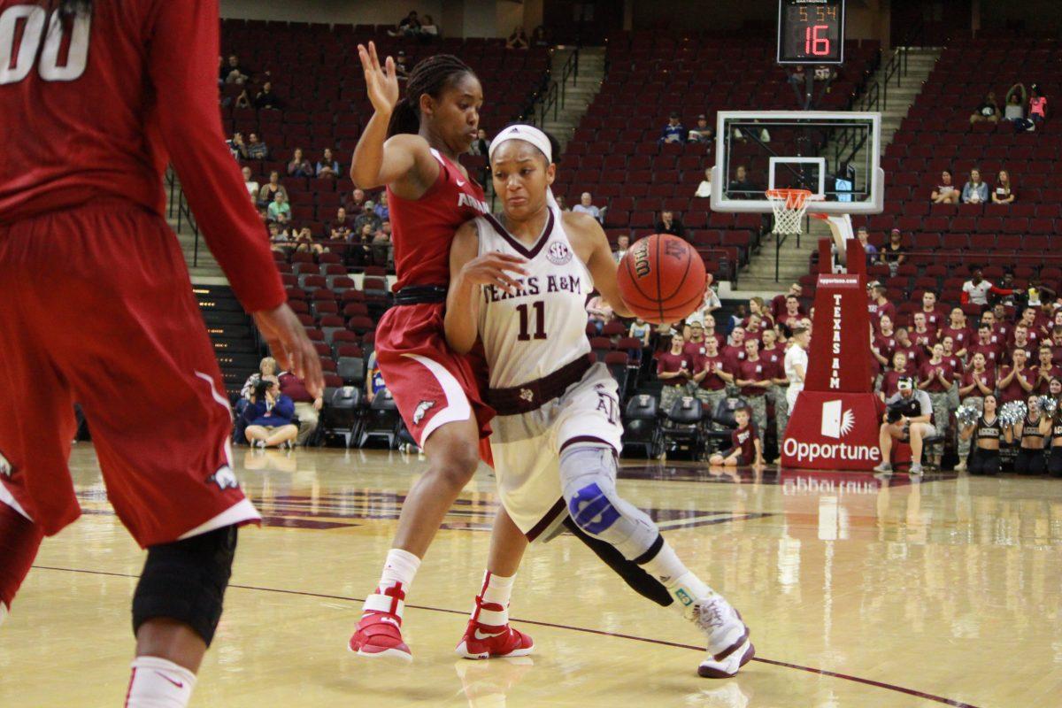 Curtyce Knox amassed 15 assists in the Aggies win over Arkansas. 