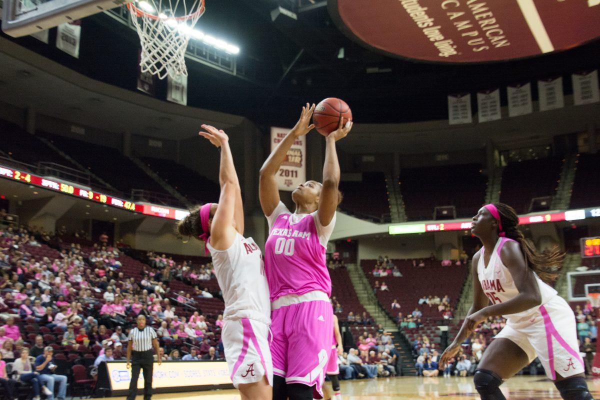 Junior center Khaalia Hillsman led the Aggies in scoring with 24 points in their loss to LSU Thursday. 