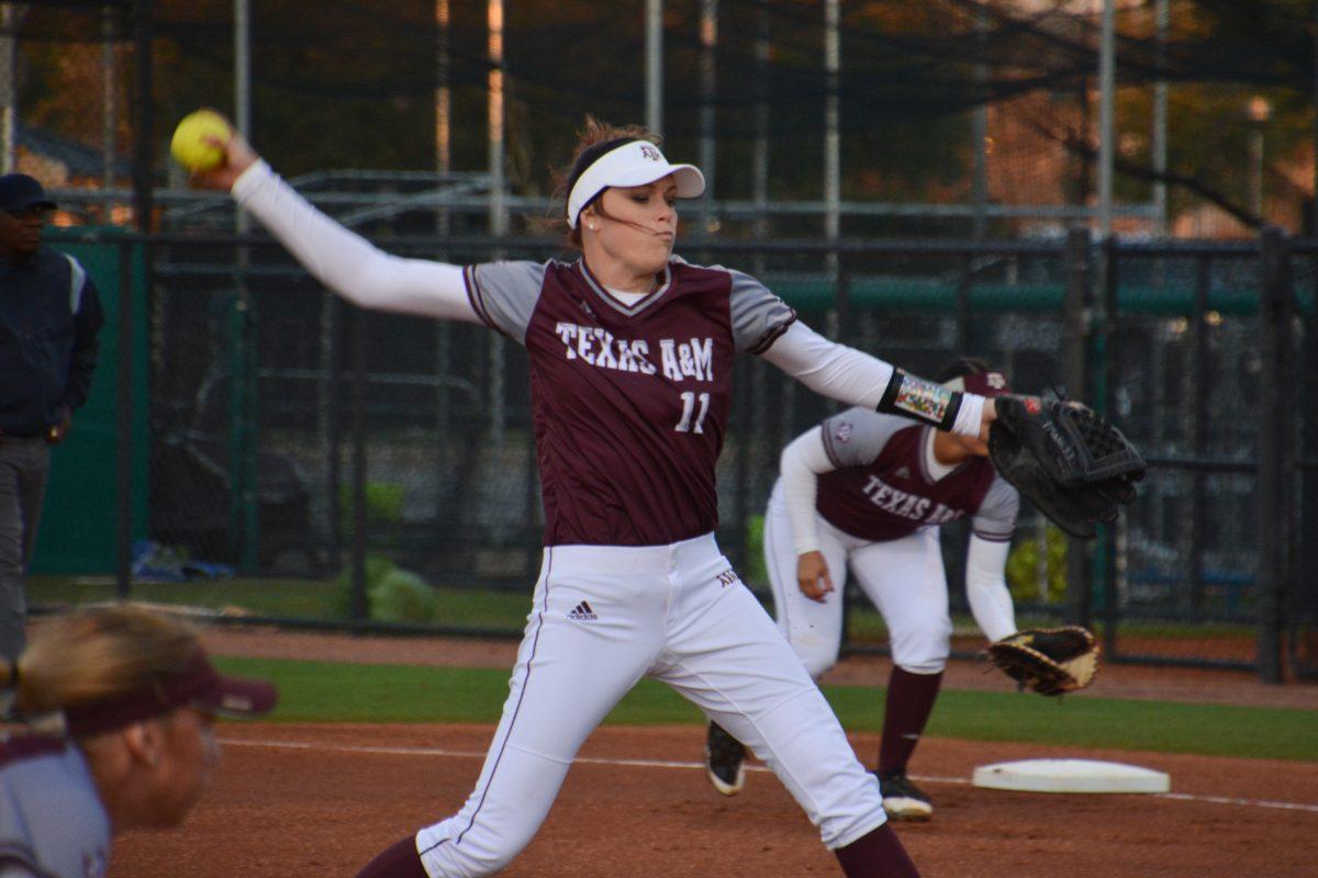Starting pitcher Trinity Harrington tossed three perfect innings Wednesday against Prairie View A&M. 