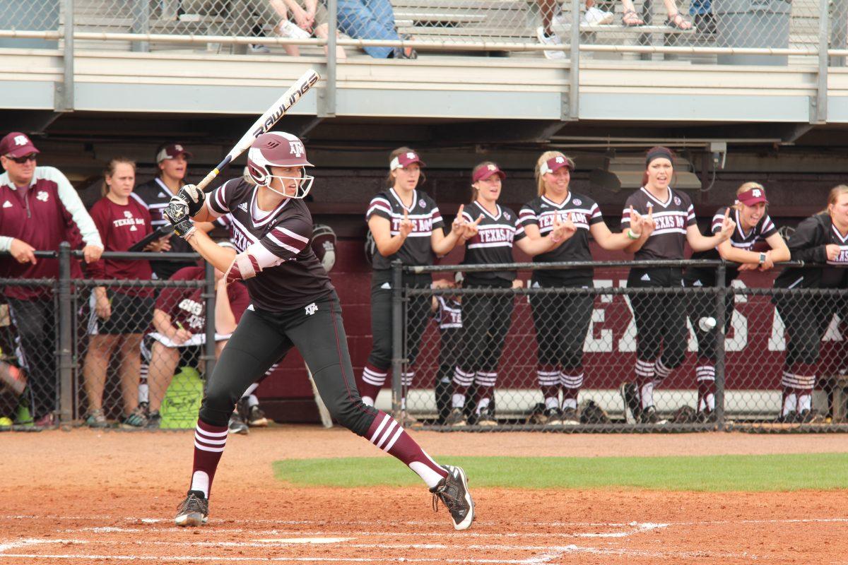 Sophomore&#160;Samantha Show waits for the pitch.