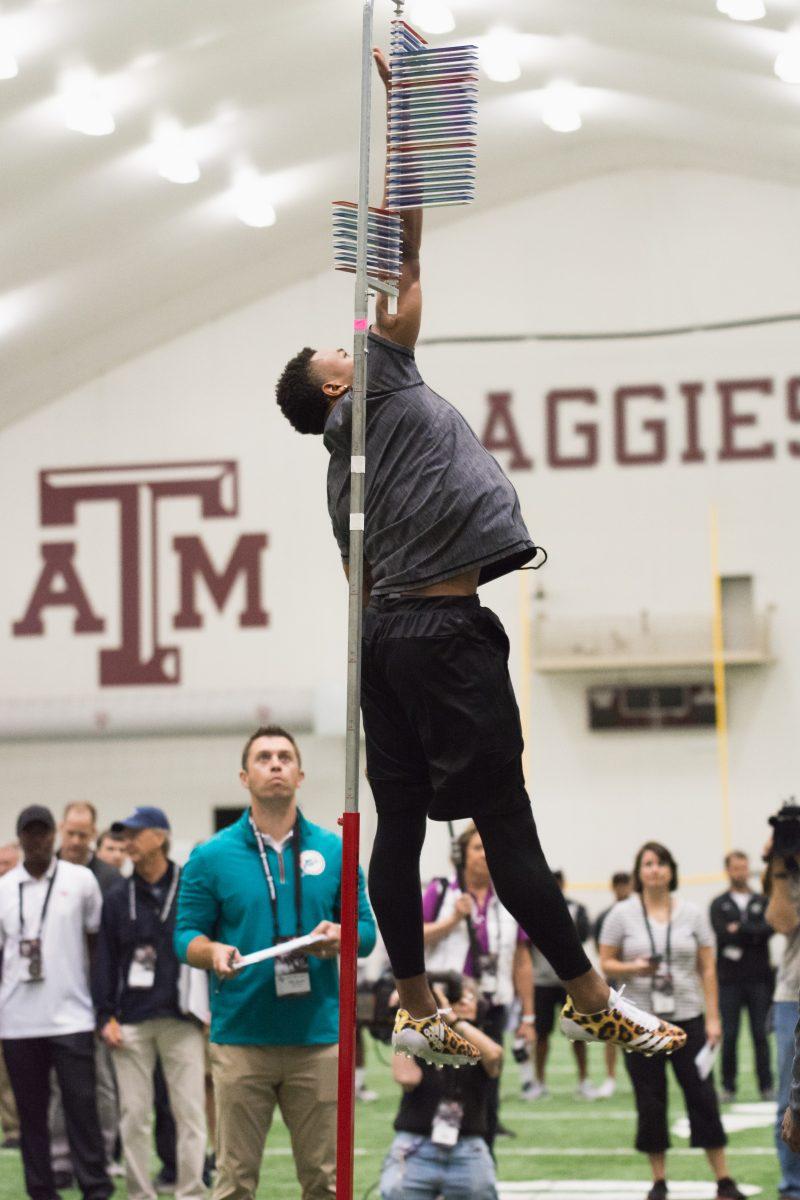 Safety Justin Evans hops were one of the days highlights, recording a 41.5 in the vertical jump. 