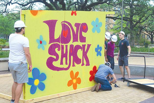 Shack-A-Thon+takes+place+in+Rudder+Plaza+where+organizations+raisemoney+to+build+a+house+for+a+family+in+need.