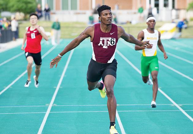 Senior Fred Kerley of Texas A&M’s men’s track team broke the 25-year-old collegiate record in the 400 meters at the NCAA West Prelims with a time of 43.70.