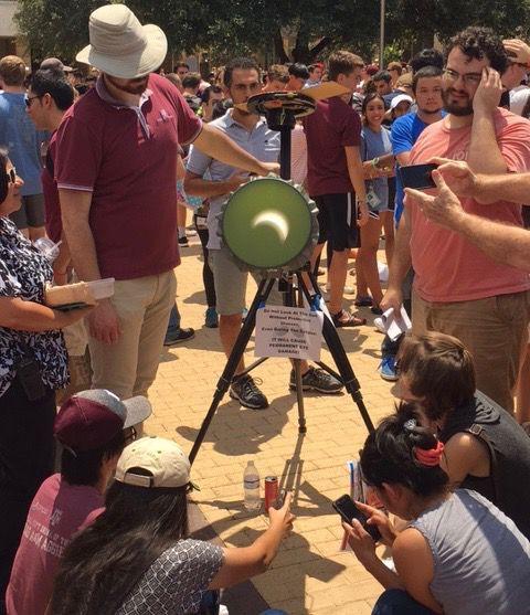 The Department of Physics and Astronomy hosted an eclipse watching party on campus for both students and the public.