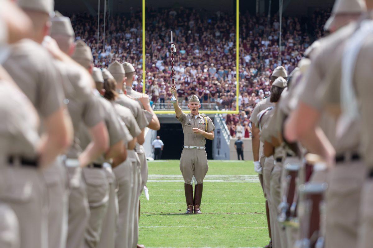 The+Fightin+Texas+Aggie+Band+honored+Constitution+Day+Saturday+during+the+football+game+against+Louisiana-Lafayette.